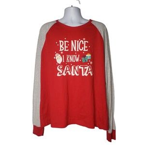 Be Nice I Know Santa Men's PJ Top By Cuddl Duds
